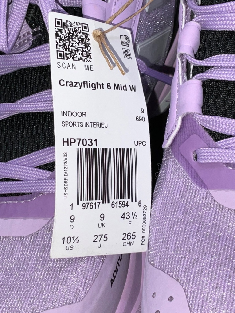 Adidas CrazyFlight 6 Mid W Indoor Volleyball Shoes in Powder Plum/Black.10.5/9UK - Picture 2 of 6